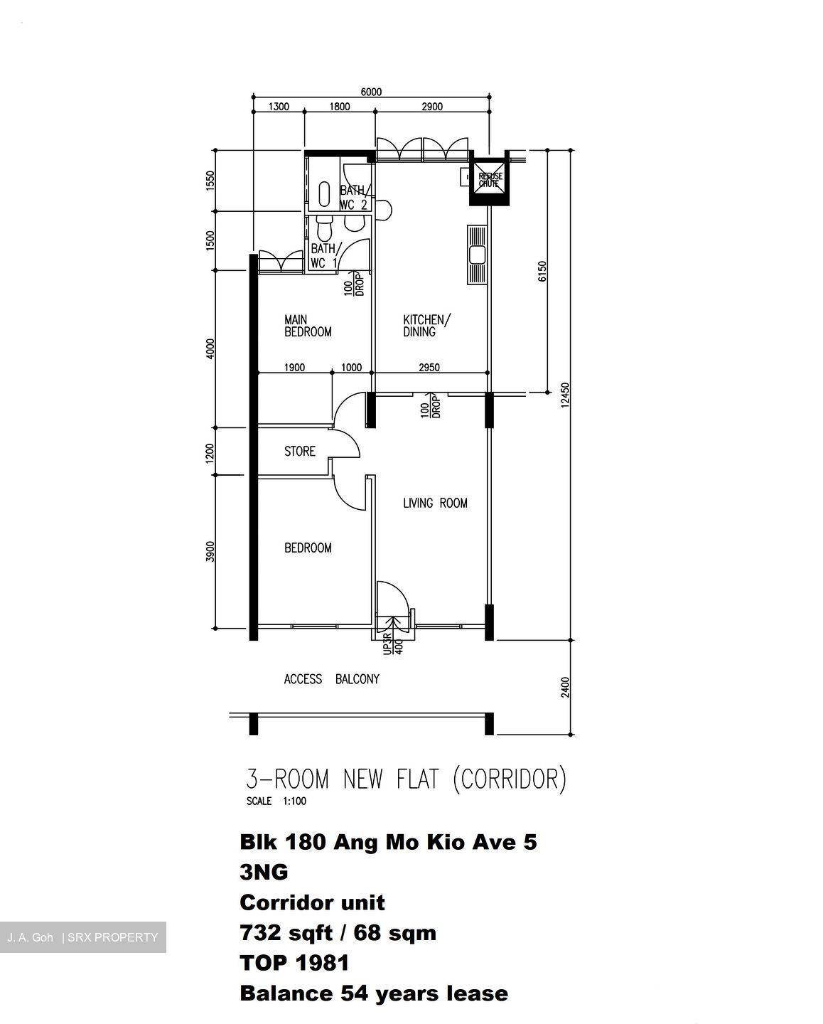 Blk 180 Ang Mo Kio Avenue 5 (Ang Mo Kio), HDB 3 Rooms #585623991